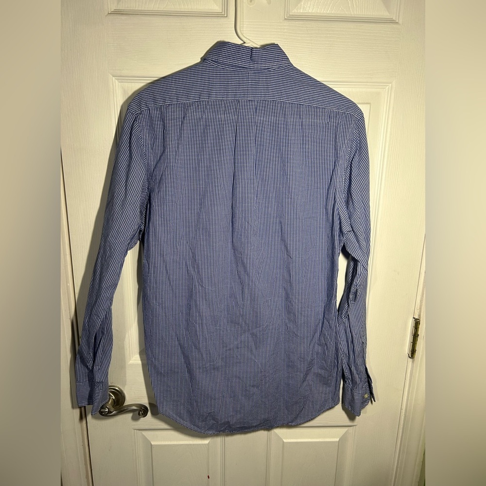 Ralph Lauren mens long-sleeve custom-fit Medium blue white yellow pony logo - Picture 8 of 11